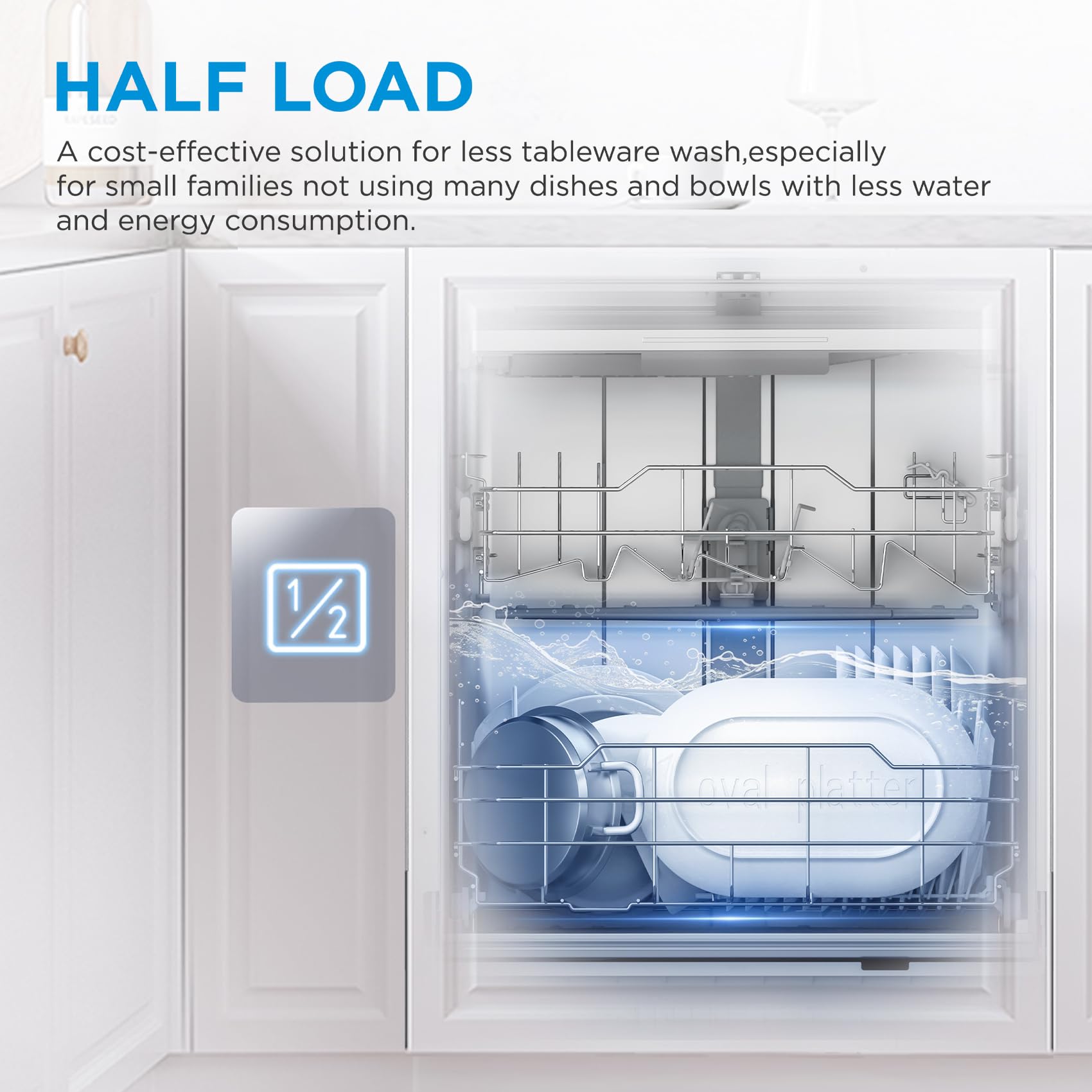 Midea Freestanding Dishwasher with 14 Place Settings, Wi-Fi Connected, 60 cm Width, 44dB Silence, Intensive Wash & Adjustable Basket, Stainless Steel-MDWEF1433D(SS) [Energy Class C] — view 10
