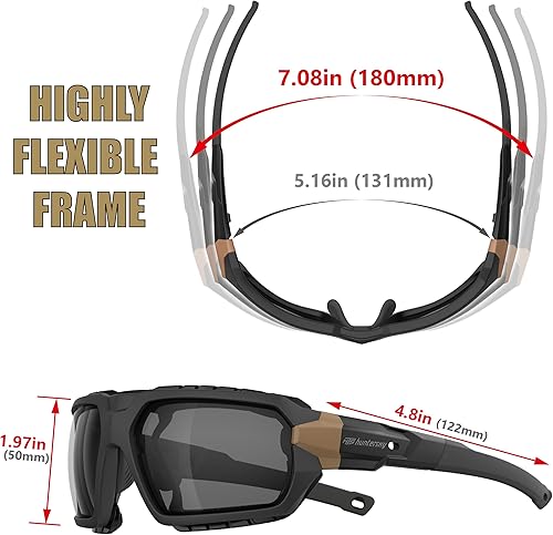 Miniatura 6 de HUNTERSKY - Gafas tácticas de tiro de grado militar, protección contra impactos balísticos, Airsoft Paintball