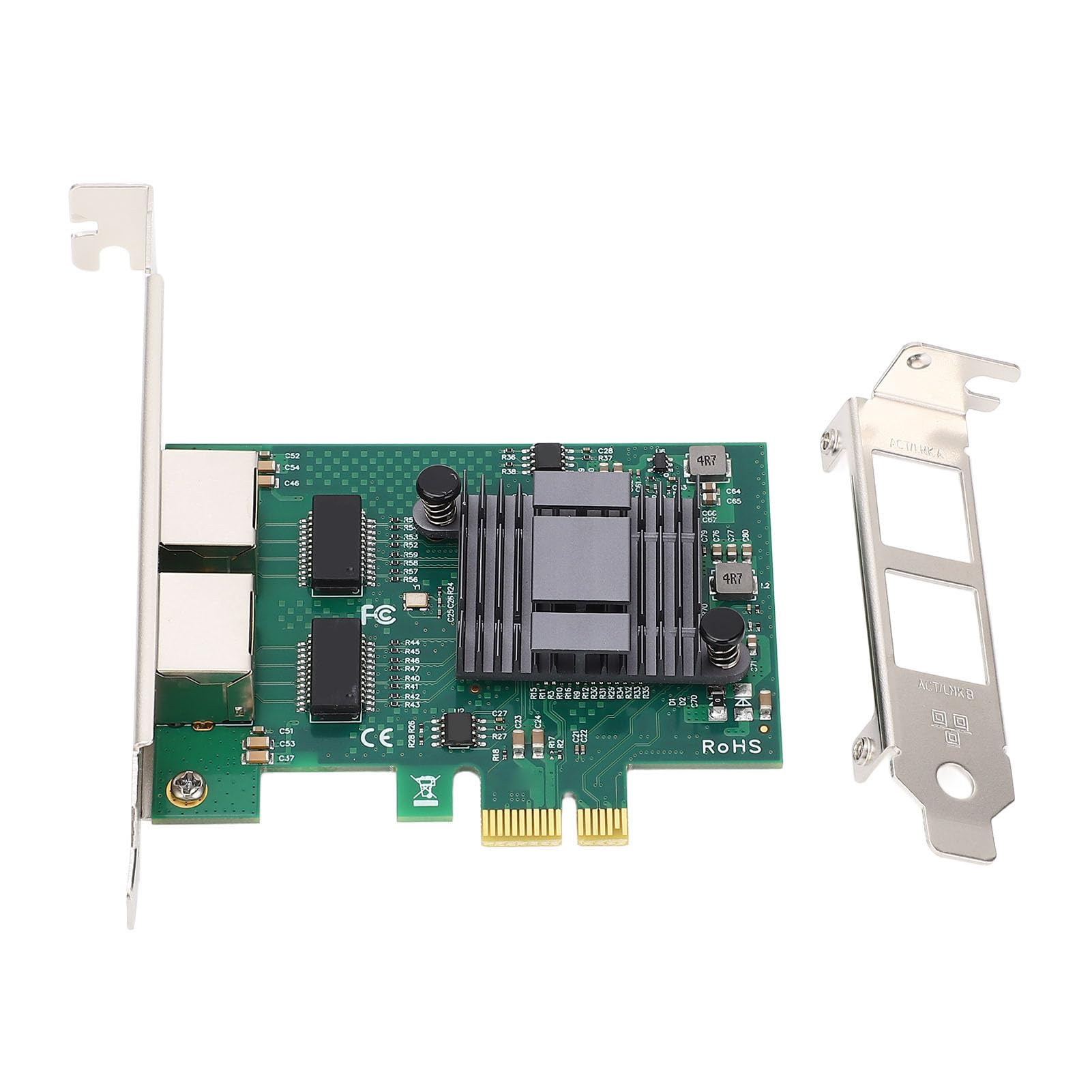 Aramox Karta Sieciowa PCIe Gigabit Ethernet, 2 Porty RJ45