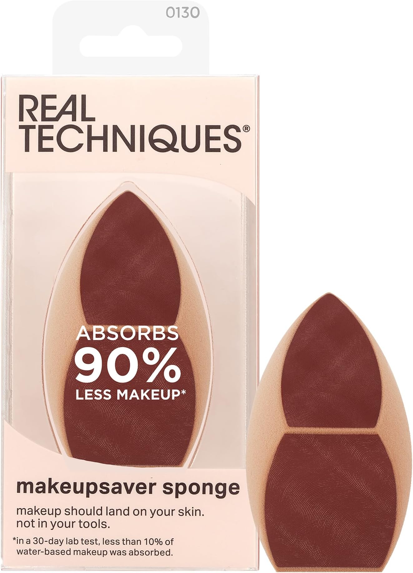 Real Technics Makeup Saver Sponge, Liquid & Cream Formulation Makeup Blender Sponge, Mimics Finger Application to Reduce Makeup Waste, Targeted Application, Cruel & Latex Free, 1 Piece