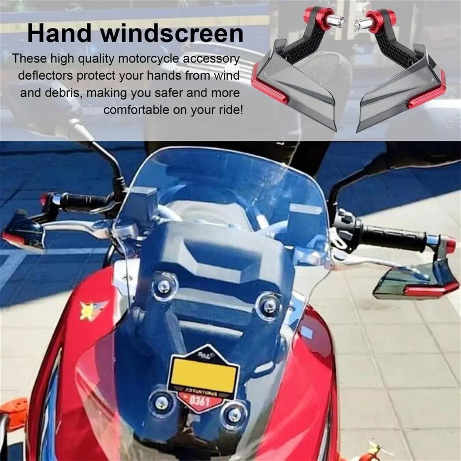 Déflecteur De Vent Pour Poignée De Moto, Protège-poignées De Moto,2 Protections De Poignée De Moto | Housse De Protection Anti-Chute Pour Guidon, Coupe-Vent Pour Véhicule Tout-Terrain Modifié