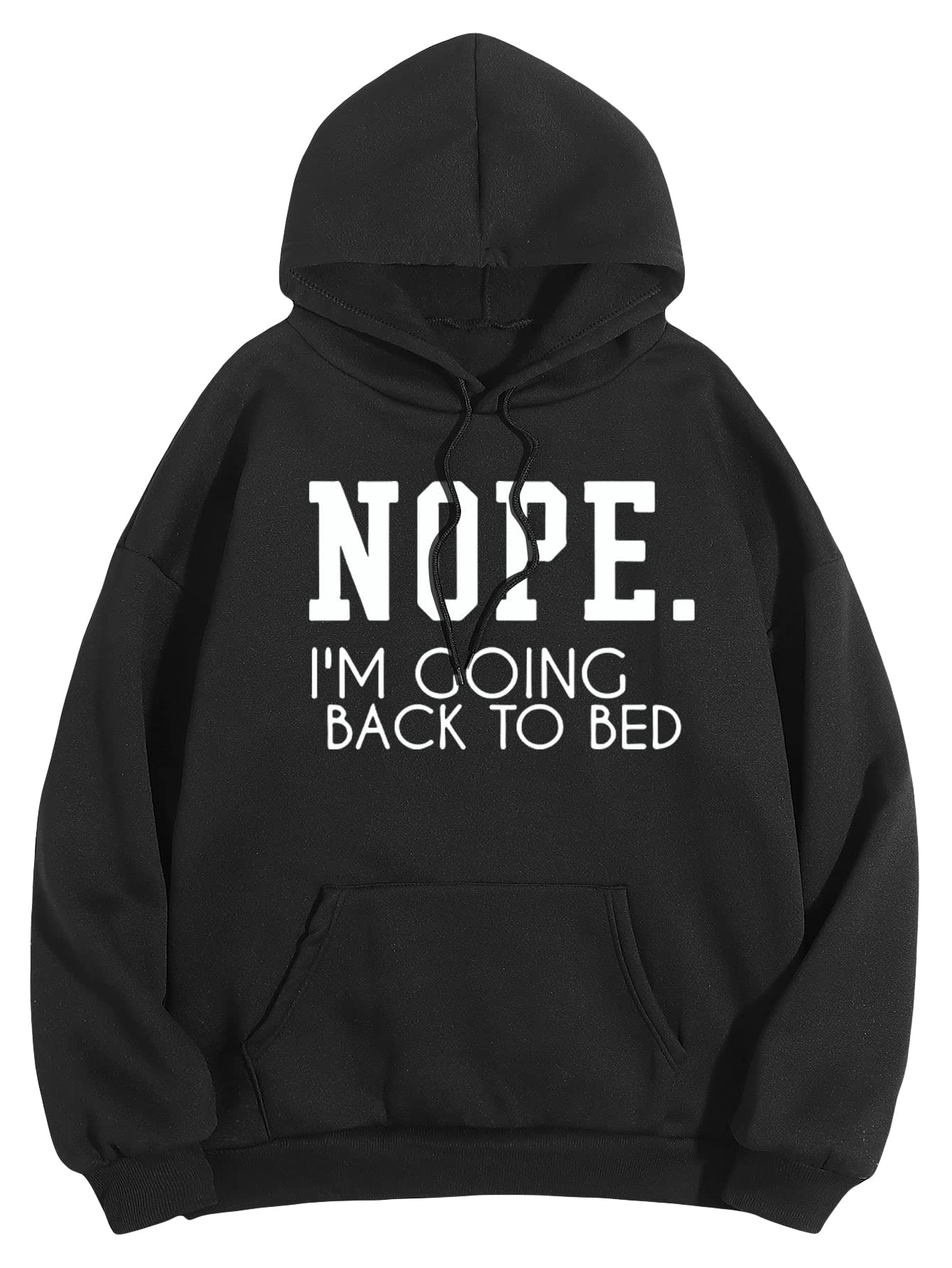 SHENHE Women's Slogan Letter Print Long Sleeve Hooded Sweatshirt Pullover Hoodie Tops