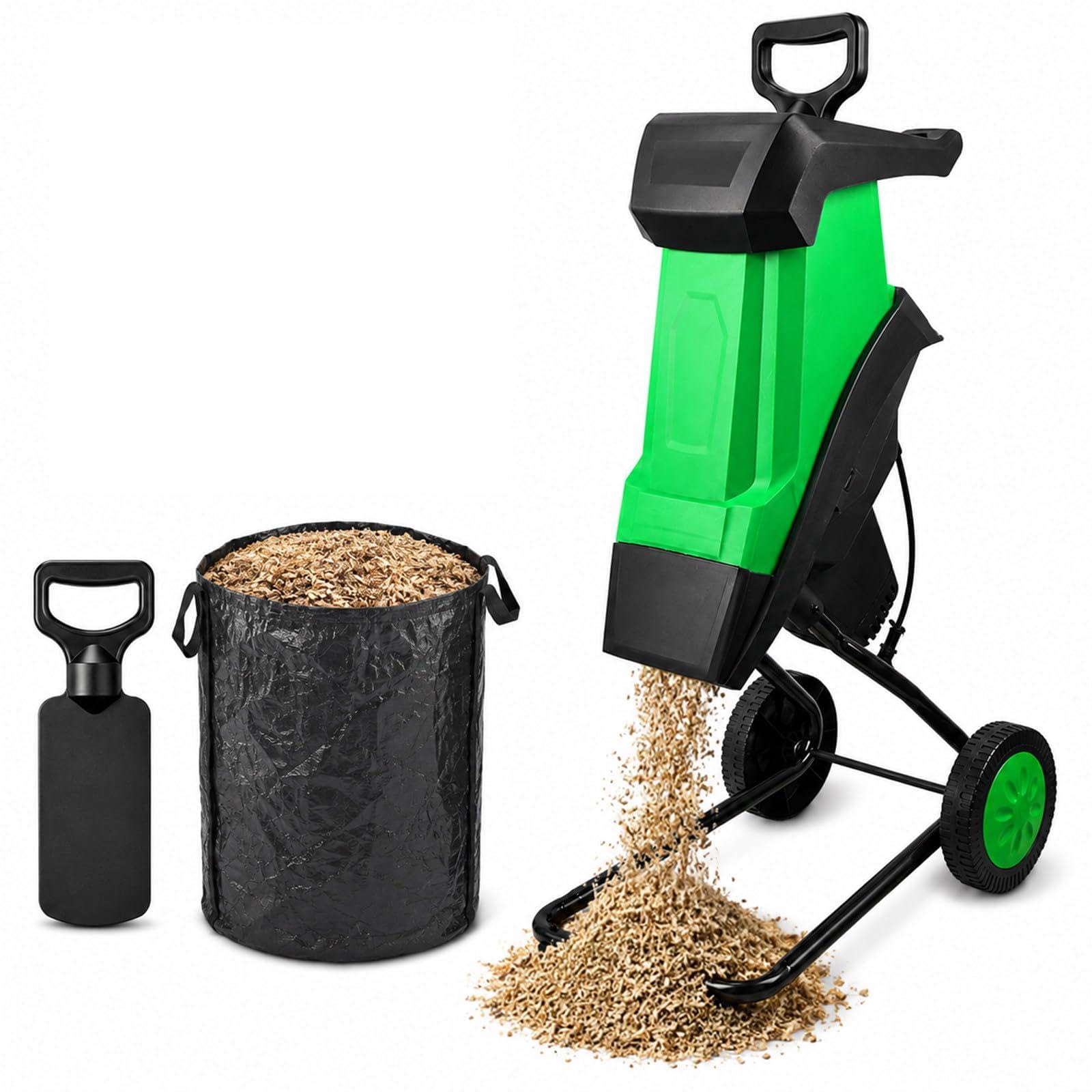 Rozdrabniacz do gałęzi 2400W, 39 mm, 4500 obr./min, koła i worek