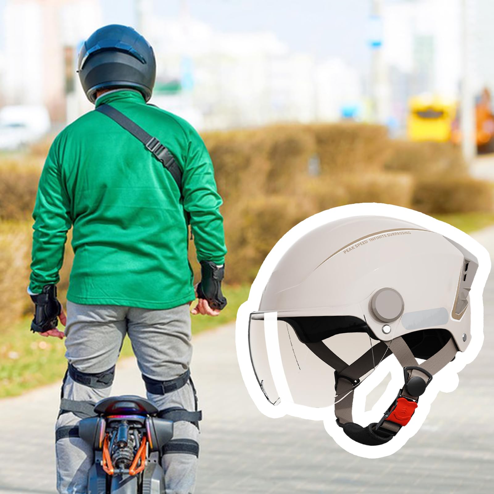 Casque De Cyclisme, Casque Trottinette Electrique Adulte, Highly-Protective Casques Vélo, Demi Casques Léger Et Réglable, Équipement de Protection