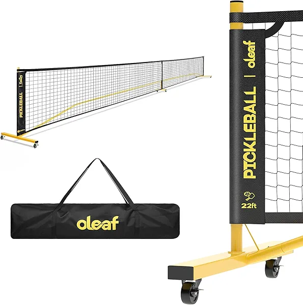 Pickleball Net Portable Outdoor Pickleball Net Set 22FT with Wheels|Carry Bag for Driveway|Backyard|Indoor Courts