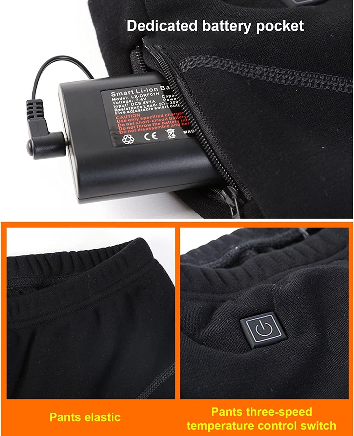 Heated Pants for Women Men Electric USB Thermal Underwear Bottom 3 Heat Settings(Batteries Not Included)