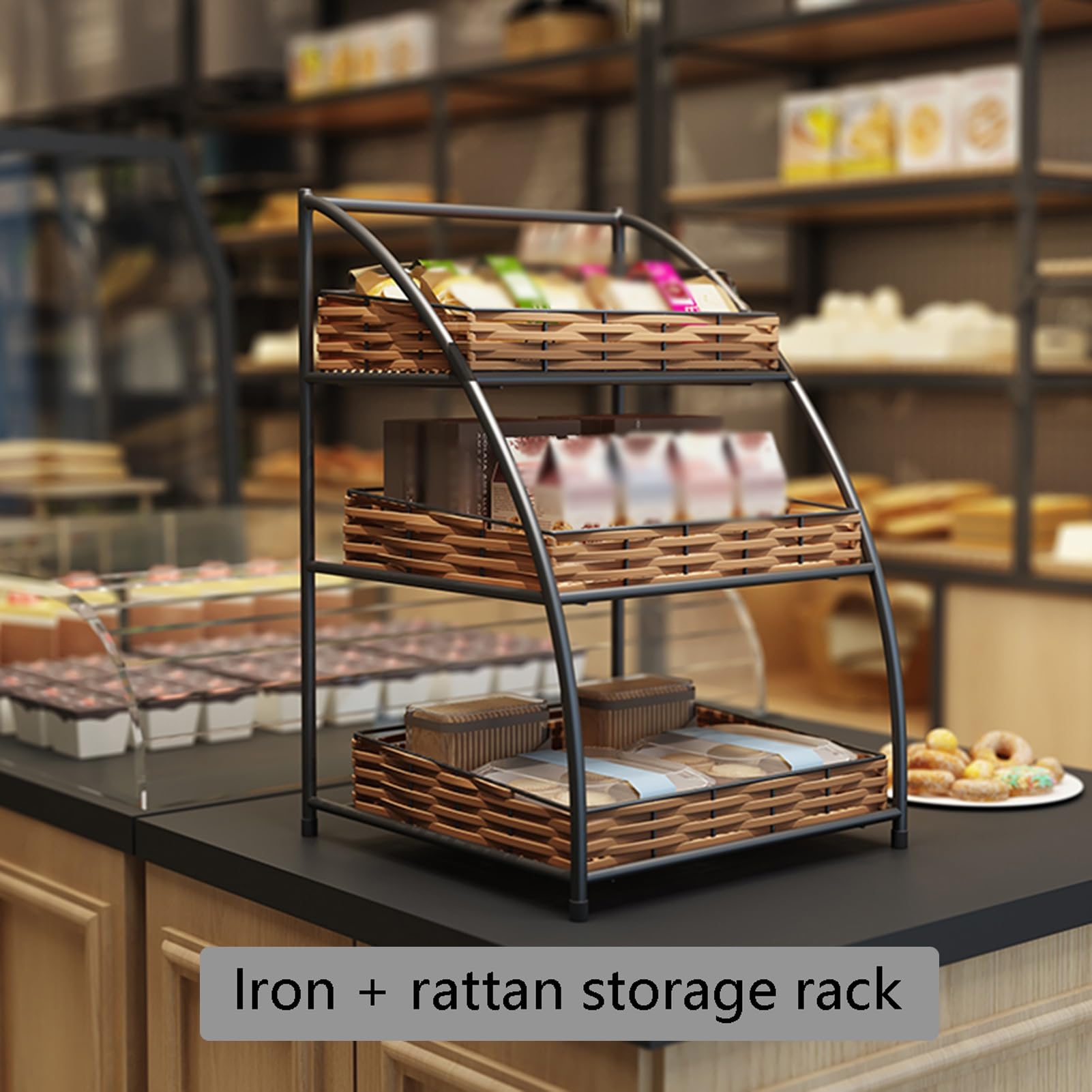 Organizer portatile per snack e caramelle per bancone, ideale per negozi al dettaglio e supermercati, scaffale compatto per snack da banco (30 x 30 x 30 cm)