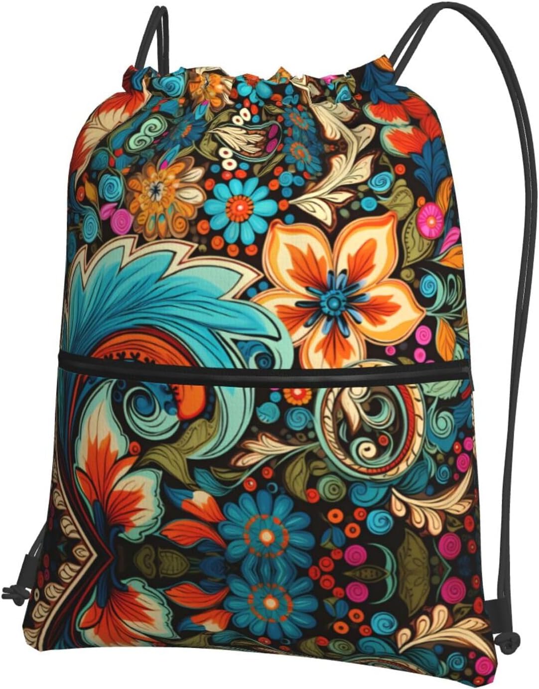 Men's and women's Flowering Cistanche Pattern drawstring backpacks, sports and fitness outdoor bags, waterproof and durable