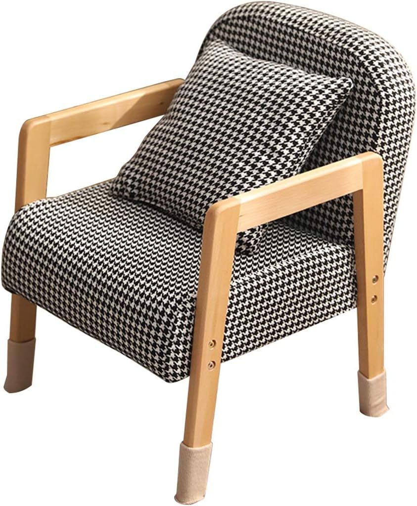 Couch Sofa Chair for Boys,Simple Checkered Single Sofa Chair, Small Armchairs for Boys and Girls’ Bedrooms, Load-Bearing 100kg (Color : Black, Size : 55 * 42 * 43cm)