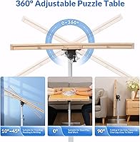 Vista 4 de Mesas de Rompecabezas para Adultos con Cajones de 1500 Piezas Ángulo y Altura Ajustables Mesa de Rompecabezas con Patas de Metal Mesa Inclinable