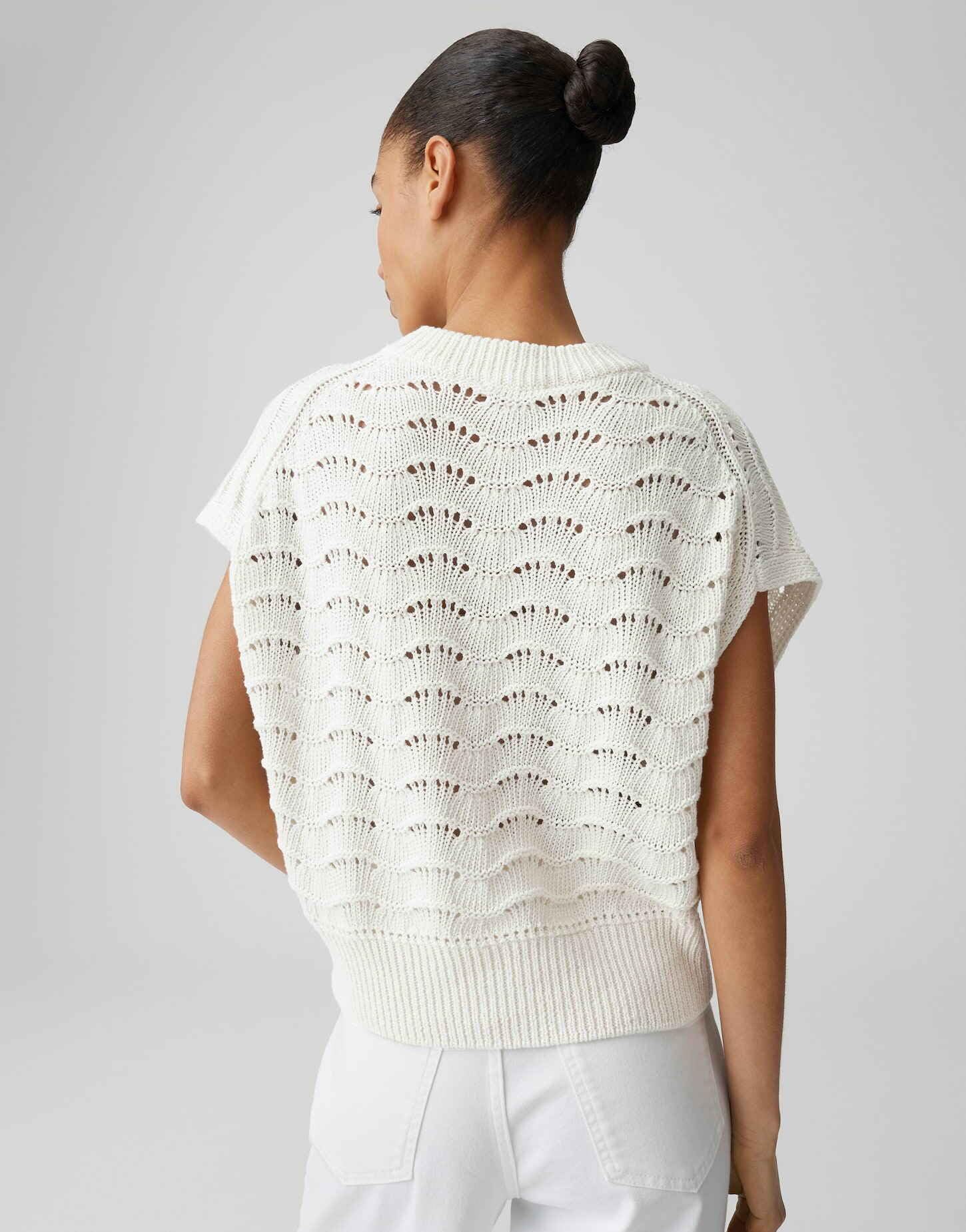 OPUS Damen Pullover | Sommerliches Stricktop im Ajourstrick Regular Fit