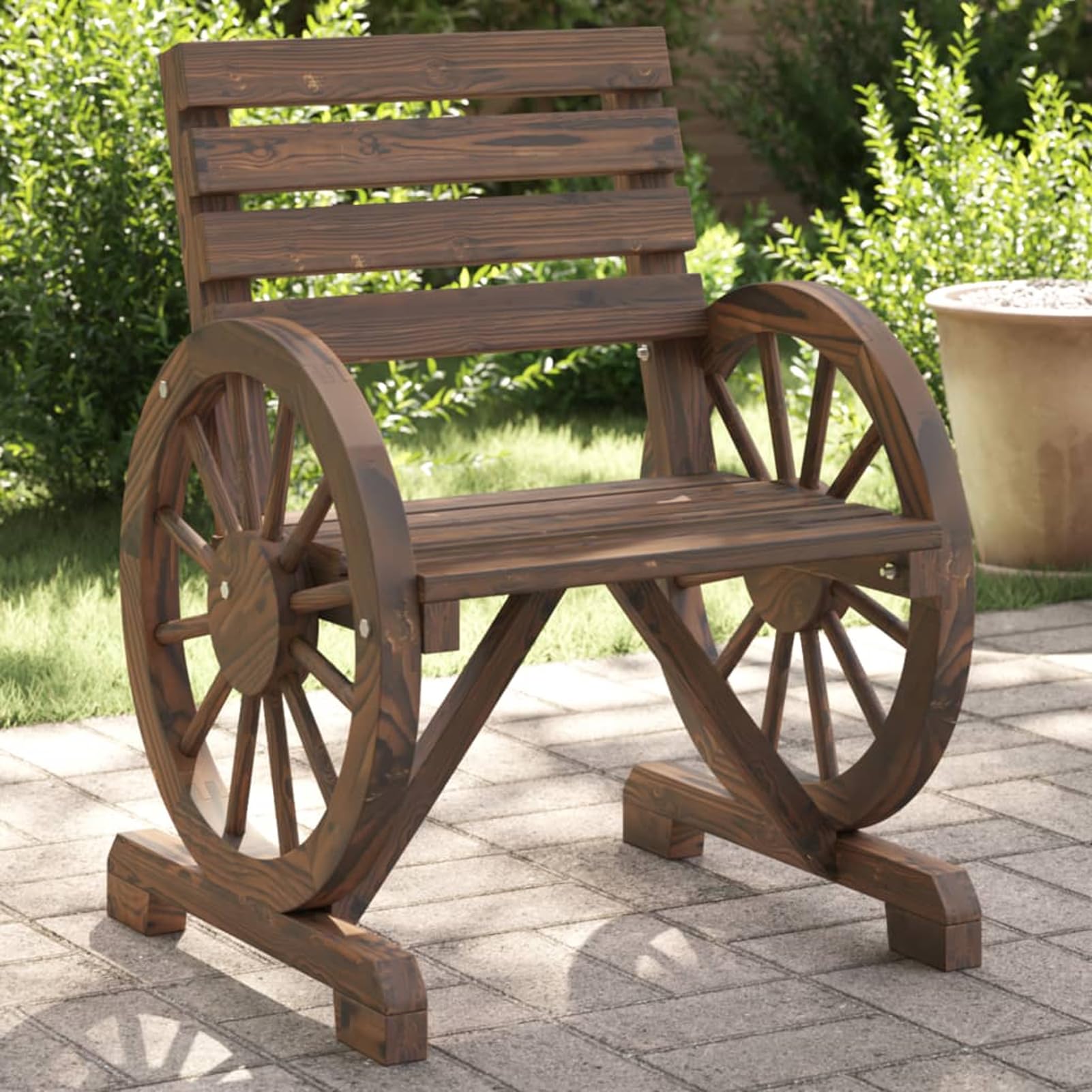 Chaises de jardin en bois massif Homgoday solides contre le vent (lot de 2)