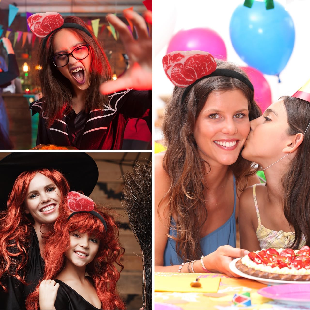 Beaupretty Funny Meat Headband Creative Food Hair Accessory Lightweight Comfortable Party Costume Headwear for Halloween Cosplay Photo Props - Image 5