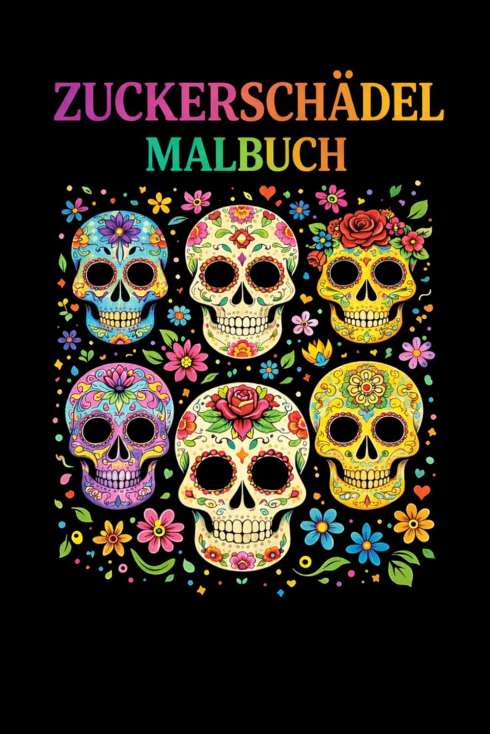 Zuckerschädel Malbuch: 26 detailreiche Motive inspiriert vom mexikanischen Tag der Toten | Entspannung, Achtsamkeit und kreativer Malspaß für Erwachsene
