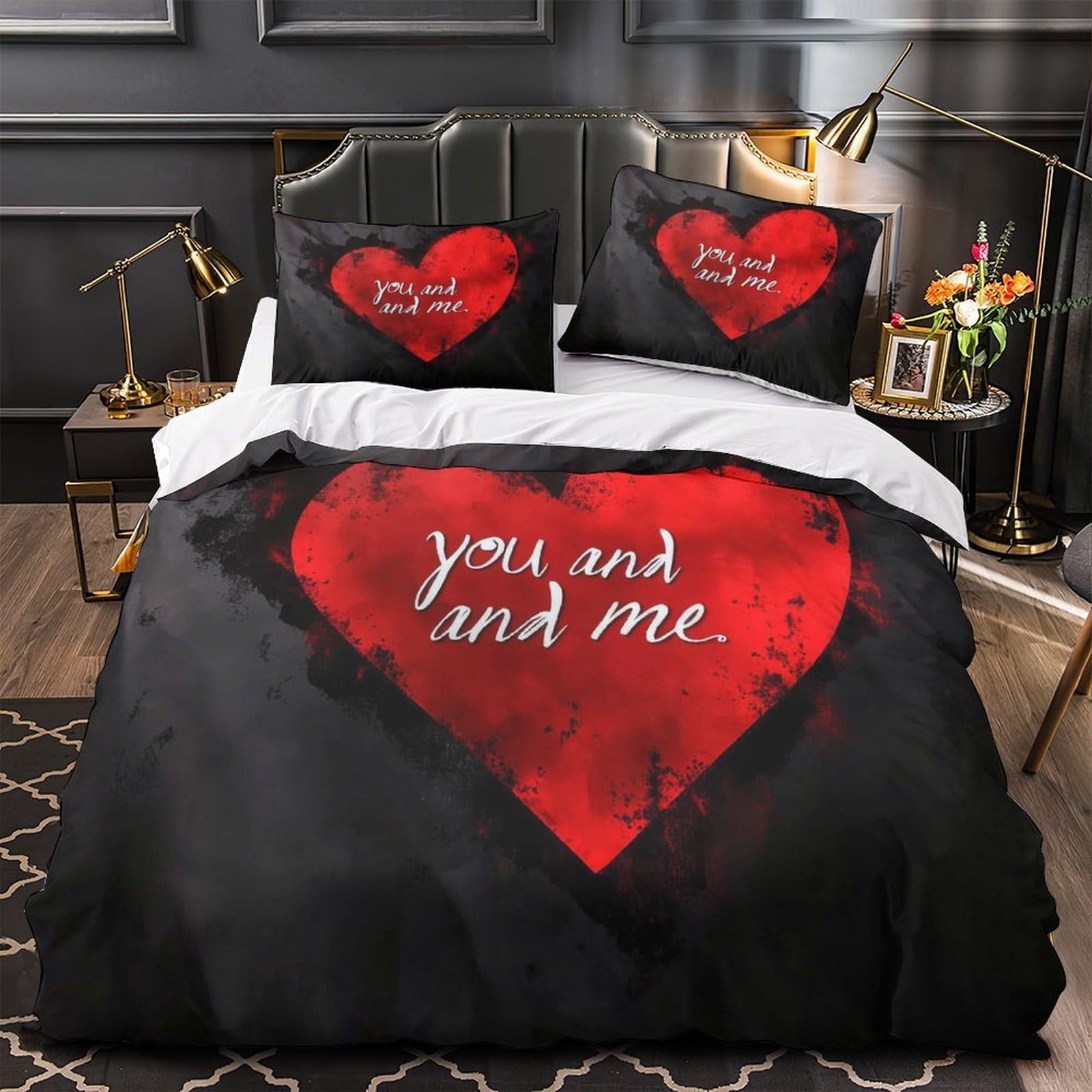 Housse de couette papillon 220x240 cm lit King avec taies d'oreiller
