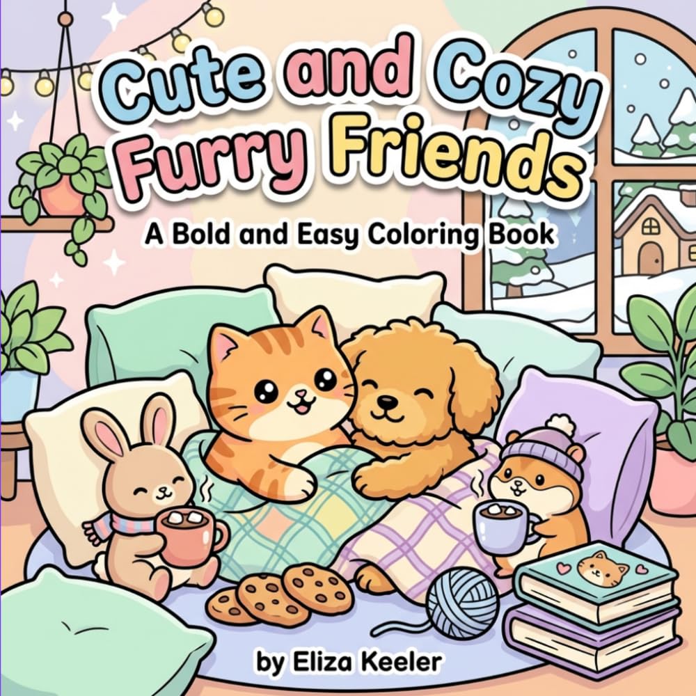 Cute and Cozy Furry Friends: A Bold and Easy Coloring Book