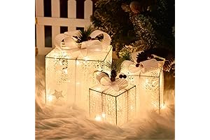3 Pack Light up Gift Boxes, Light up Xmas Boxes with Battery...