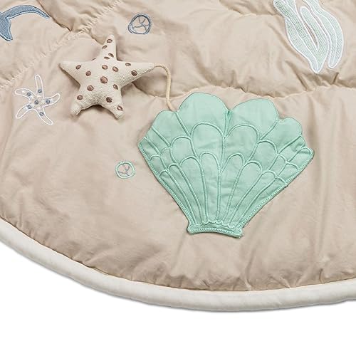 Miniatura 6 de Crane Baby Tapete de actividad, tapete de juego interactivo para bebés para niños y niñas, vida marina, 36 x 36 pulgadas, juguetes estimulantes para