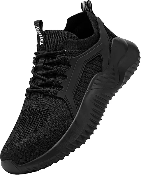 Tinefiy Steel Toe Shoes for Women Work Sneakers Lightweight Comfortable Safety Toe Slip On Puncture Proof Footwear Indestructible Shoe