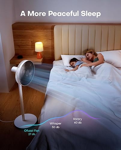 Miniatura 3 de Ofuzzi Breeze 10 - Ventilador de pedestal inteligente, ventilador silencioso de 39 pulgadas para el dormitorio del hogar, ventiladores de piso
