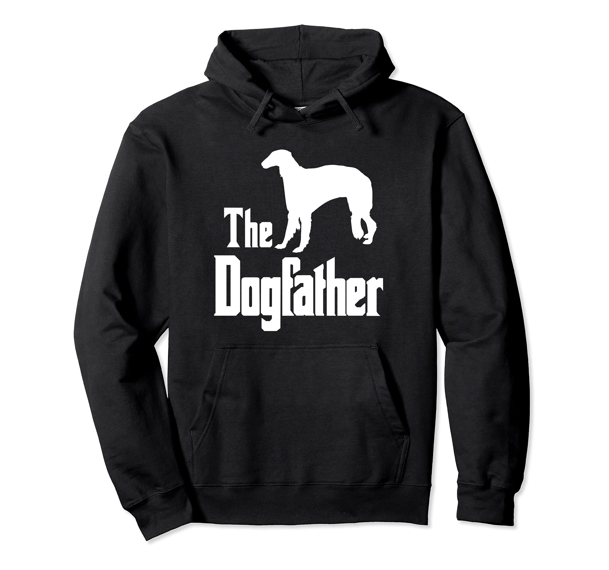 The Dogfather - funny dog gift, funny Borzoi Pullover Hoodie, Black, S