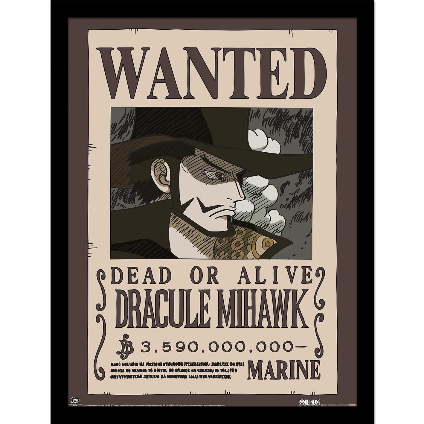 Impression One Piece Mihawk 40x30 cm affiche deco murale sans pli