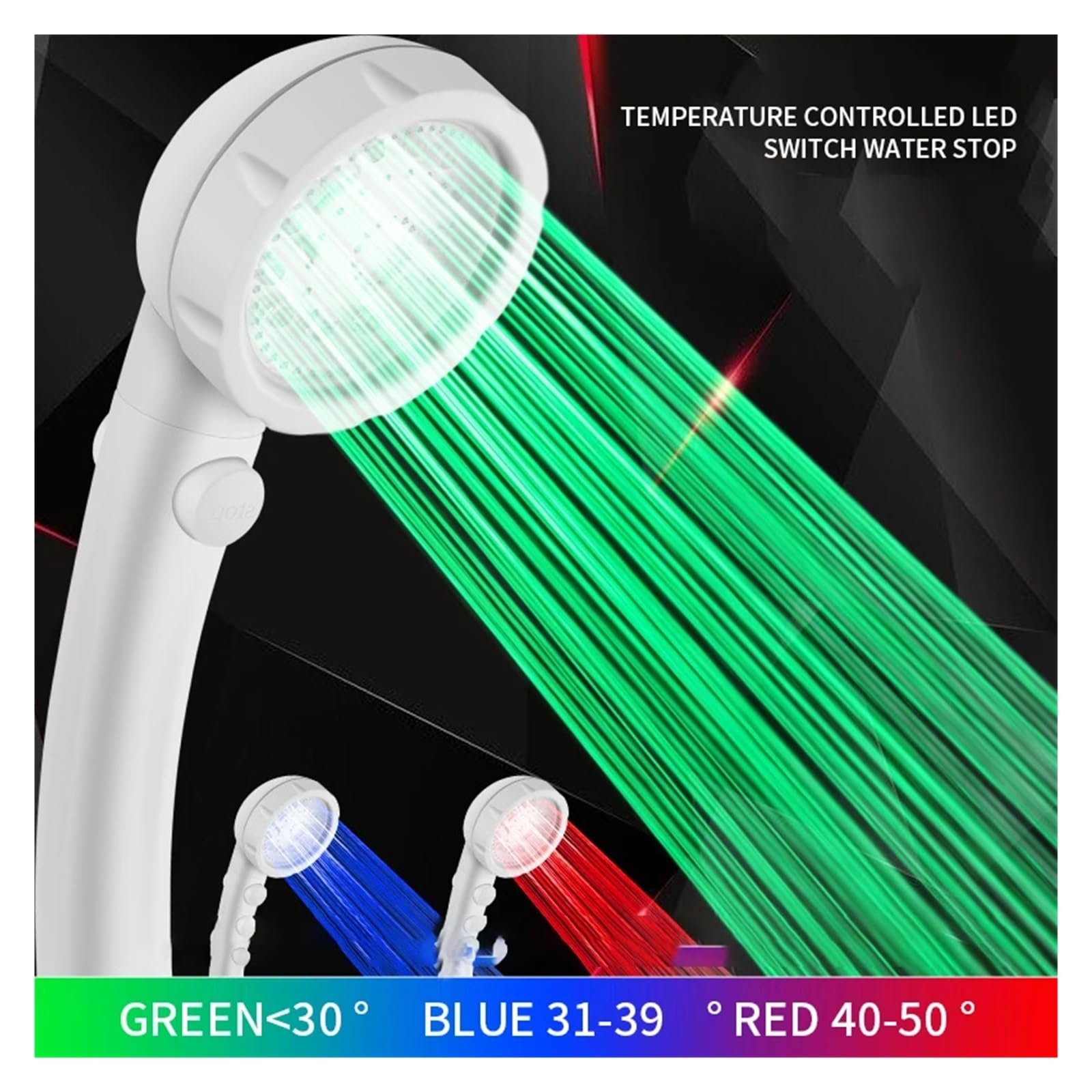 Ducha de mano con control de temperatura LED