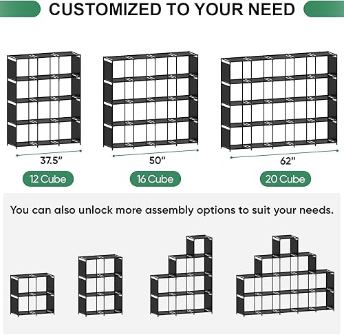 Miniatura 4 de BALEINE Estante de almacenamiento de cubos, estantes organizadores de cubos de almacenamiento de metal, estantería de bricolaje, estante organizador
