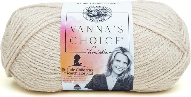 Lion Brand Yarn Company 1-Piece Vanna's Choice Yarn, Linen Light Grey, 3.5 Ounces, 860-099H