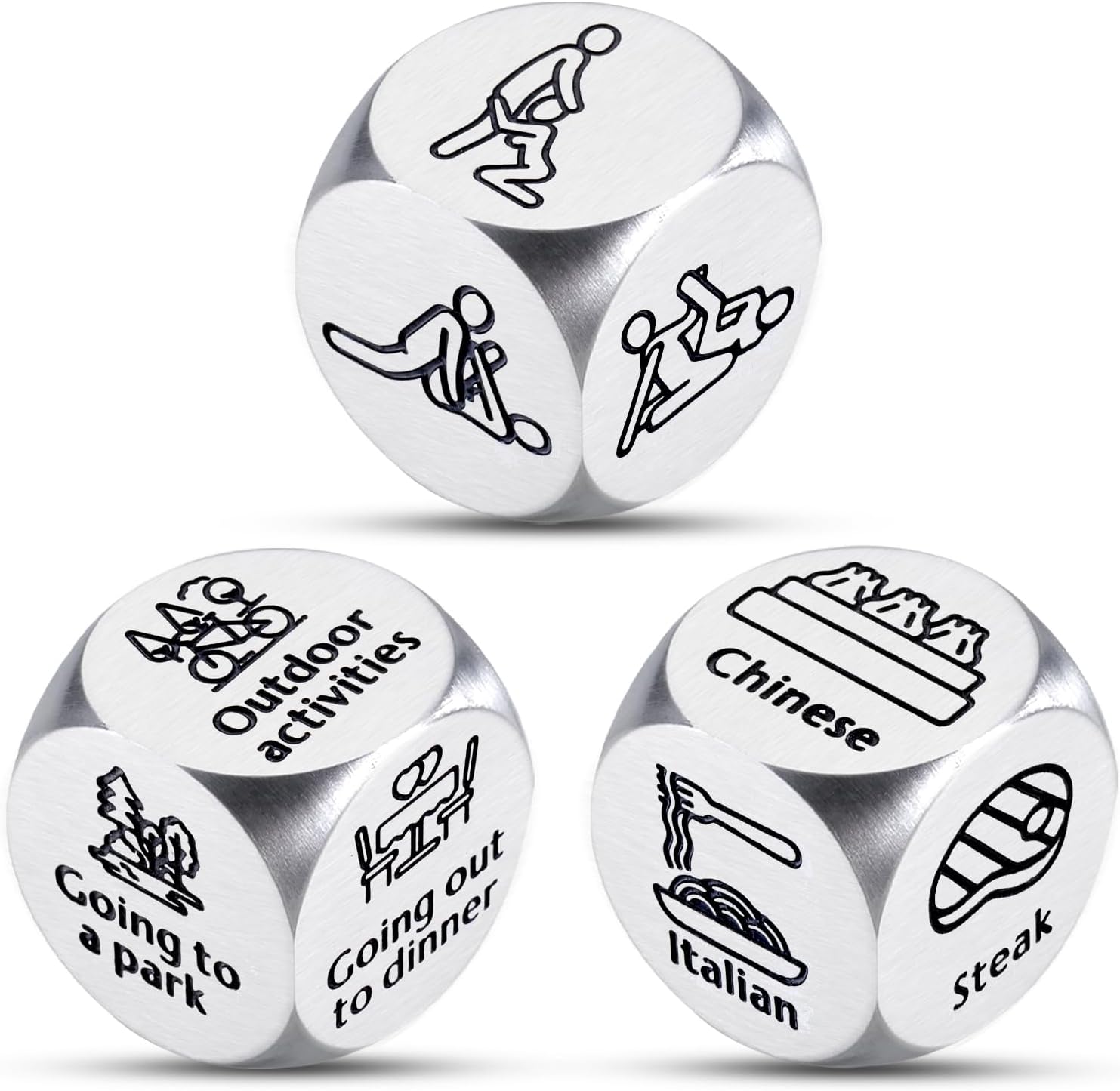 Funny Gifts for Wife Date Night Dice for Couple Valentines Gifts for Him Her Boyfriend 6 Year Anniversary Iron Gifts for Husband Food Decision Dice Wedding Gifts Stocking Stuffers for Women Men