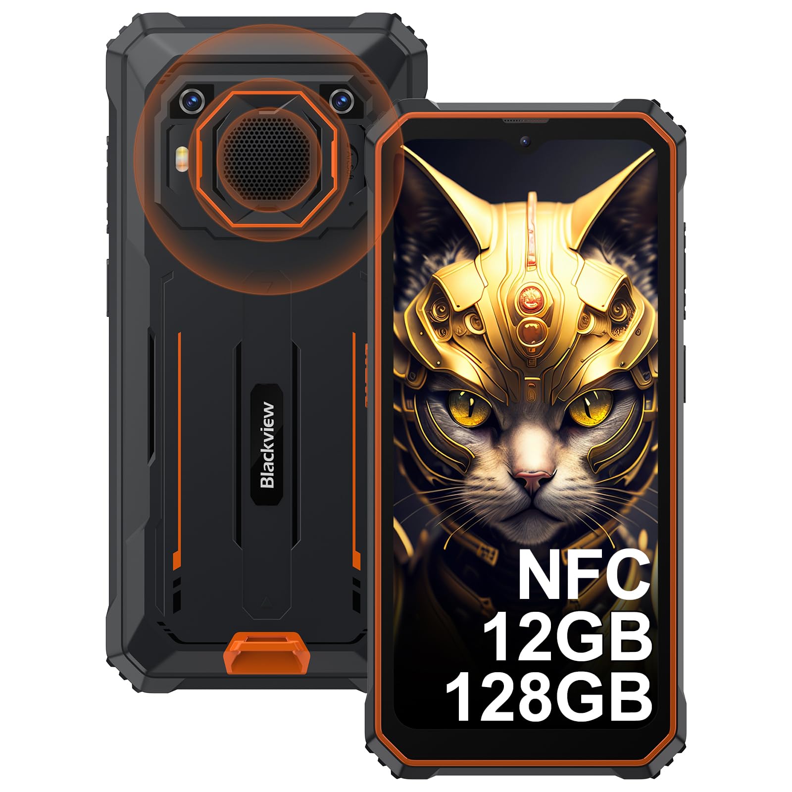 Blackview BV6200Pro Rugged Smartphone, 12GB+128GB(2TB TF), 6.56''HD+, 13000mAh/18W, 13+8MP, 98dB Microfono/NFC/Google Lens/OTG/Face ID/Fingerprint/Modalità Guanto/4G Dual SIM/3 Slots