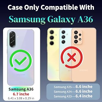 HNHYGETE for Galaxy A36 5G Phone Case with Screen Protector: 360Grade Rotatable Kickstand (Non-Slip) Military-Grade Drop and Shock Protection - Case for Samsung Galaxy A36 5G Blue