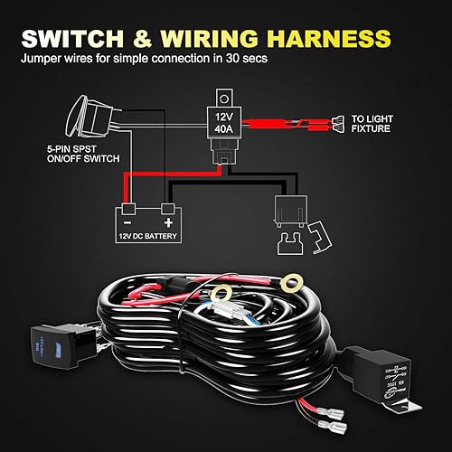 Miniatura 8 de TURBO SII Barra de luz LED de 22 pulgadas, triple fila, 306 W, 30600 lúmenes, haz combinado de inundación, 2 unidades, 4 pulgadas, 60 W, luces LED