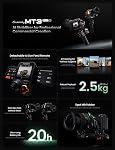 Hohem iSteady MT3 Pro 3-Axis Gimbal Stabilizer pour caméra, AI Traqueur avec lumière de remplissage, pour appareil photo sans miroir/poche/action/Smartphone, commande d'écran tactile amovible, pour Canon/Nikon/Sony/Fujifilm