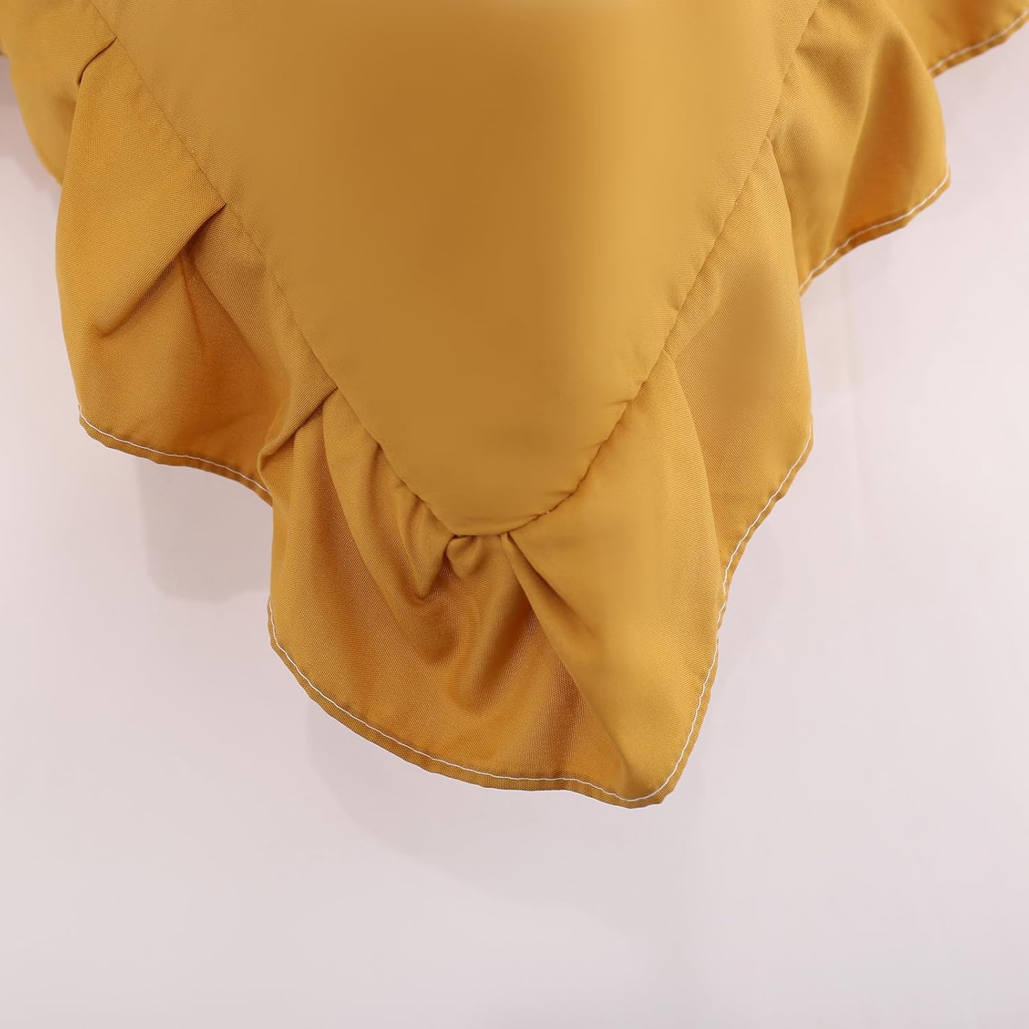 Merryword Mustard Yellow Pillowcases King Pillowcases Set of 2 Ruffle Pillow Shams Cute Pillow Covers Solid Ruffled Fringe Design Yellow Shabby Chic Pillowcases 2 Pack