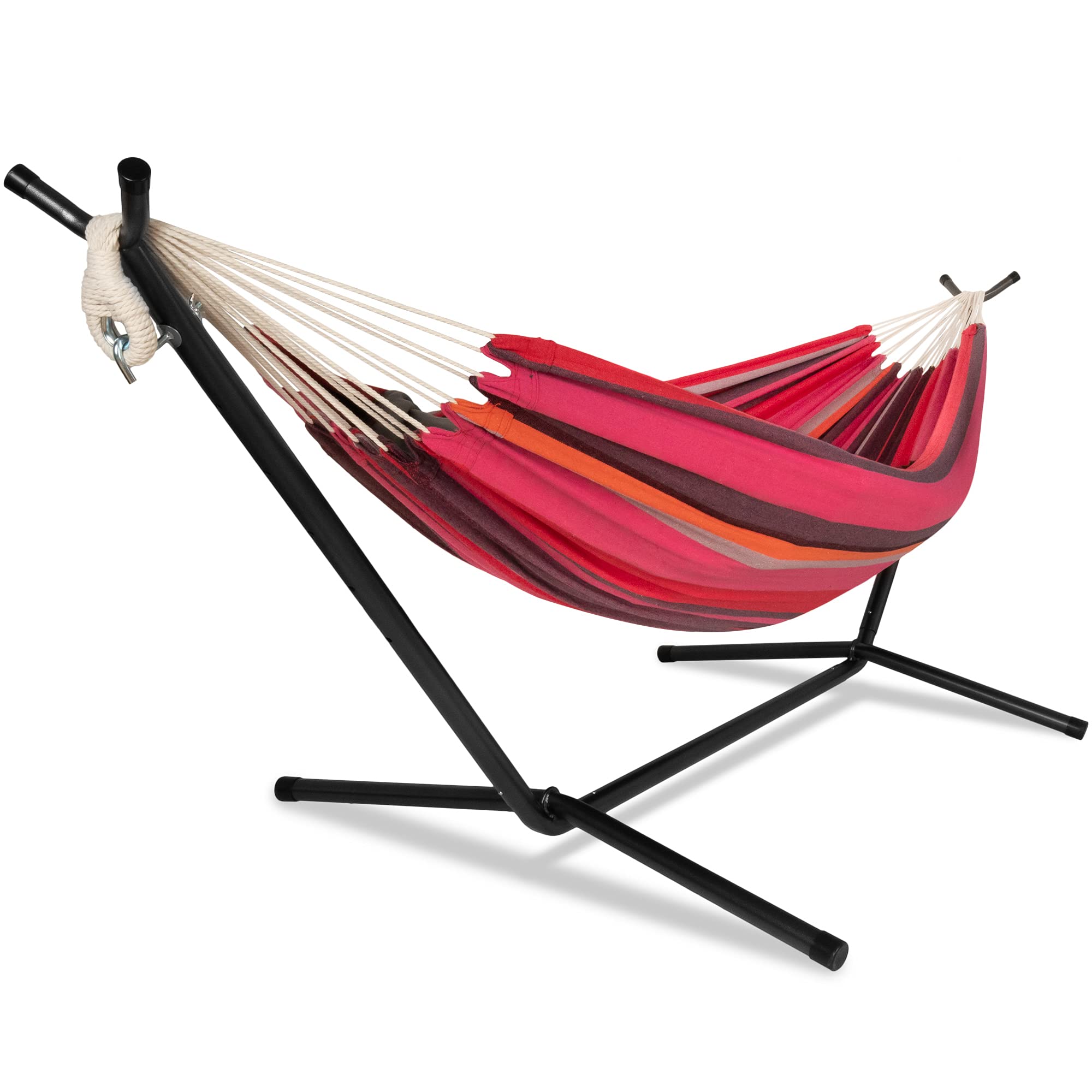 ib style® Kalani Hängematte | inklusive Gestell | Belastbar bis 200kg | 2 Farben | Rot