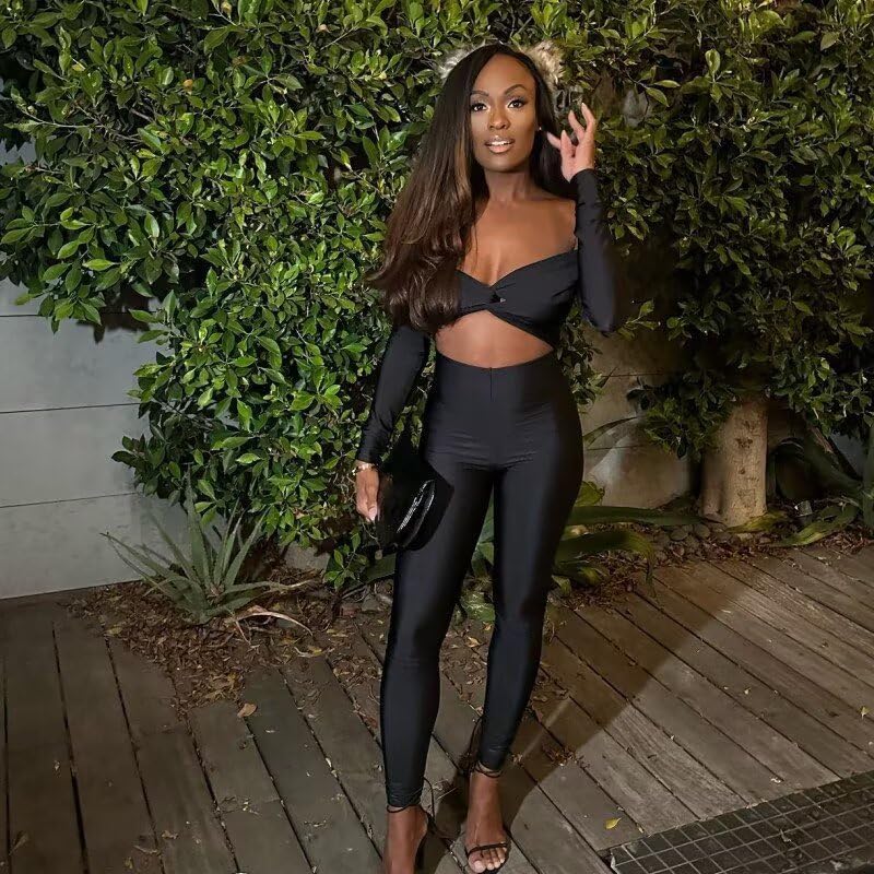 Sprifloral Women Sexy Off Shoulder Ruched Hollow Out Bodycon Long Pants Jumpsuit Romper Clubwear One Piece Outfits - Image 5