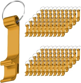 Bottle Opener Sleek Simplicity in Every Pop: Stylish Aluminum Bottle Openers Lightweight Durable and Chic for Effortless Opening - Gold 100 Pack