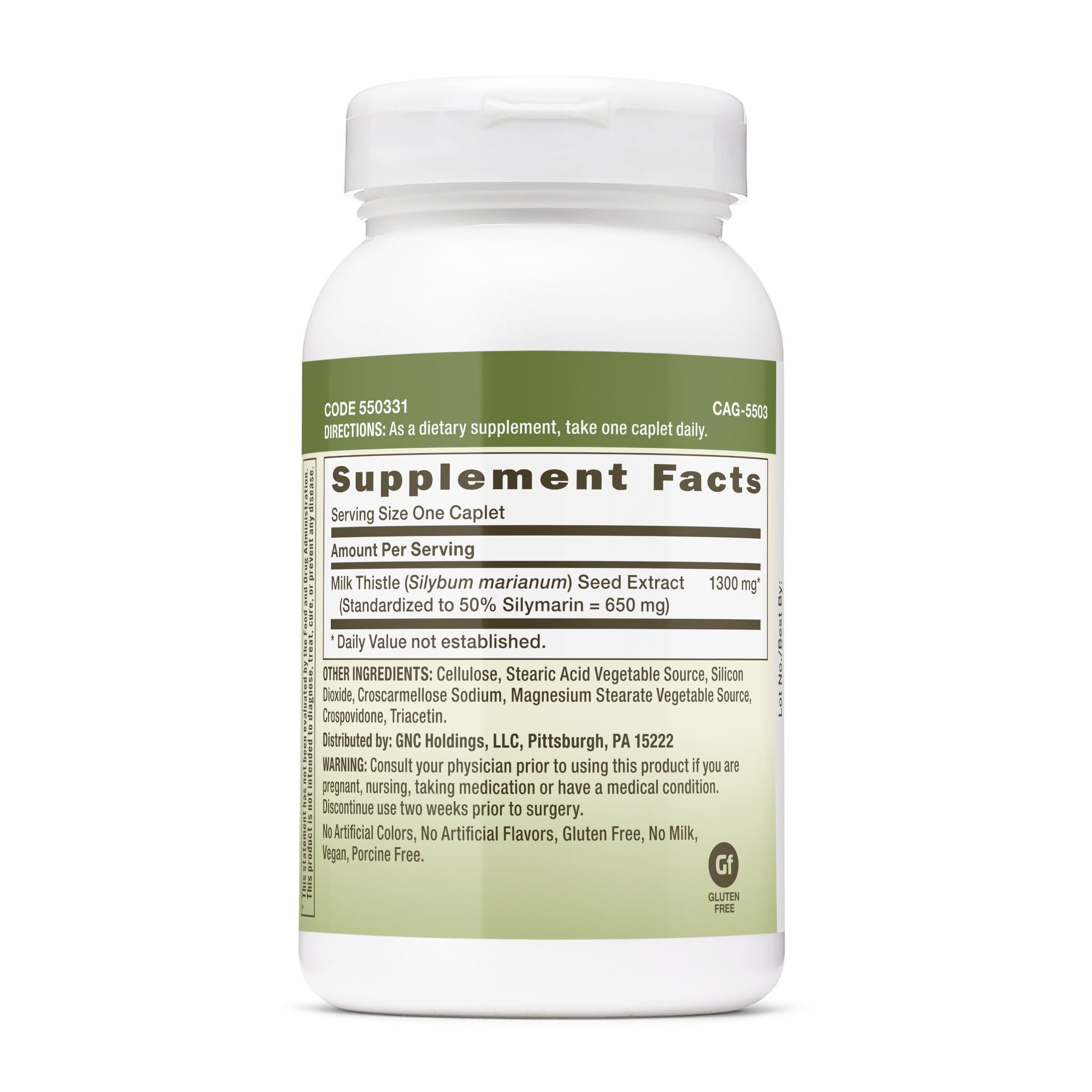 GNC Herbal Plus Milk Thistle 1300mg, Extra Strength, 120 Caplets — Amazon image 2