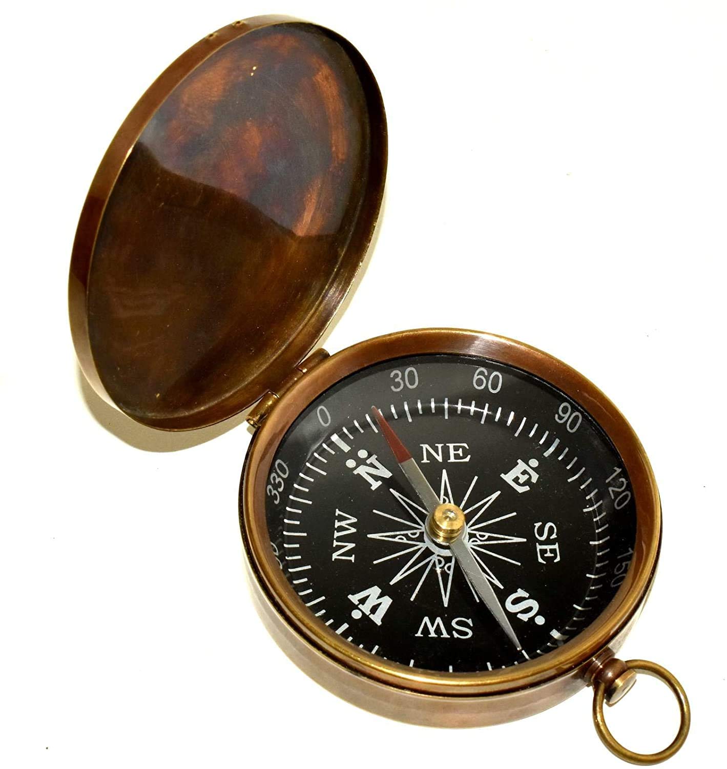 BOUSSOLE PLATE EN laiton antique vintage de 3 pouces, boussole nautique... EUR 16,98 - FR