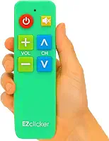 EZclicker Controle remoto de TV Plus para idosos (verde) botão grande extra simples, funciona com as principais marcas de TV (2 pilhas AAA não incluídas)