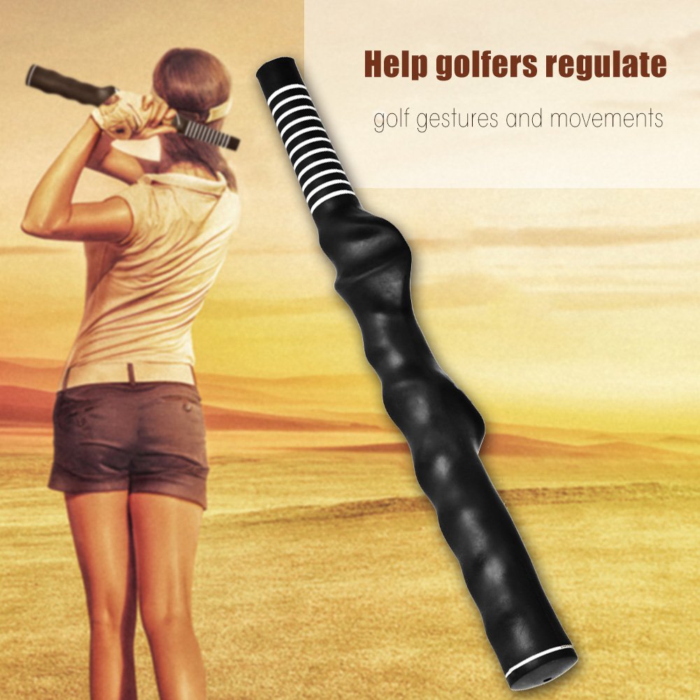 Golf Swing Trainer, Golf Grip , Black Rubber Golf Grips for Golf Clubs, Golf Memory Grip, Golf Grip Practice for Golf Beginner Practicing Teaching