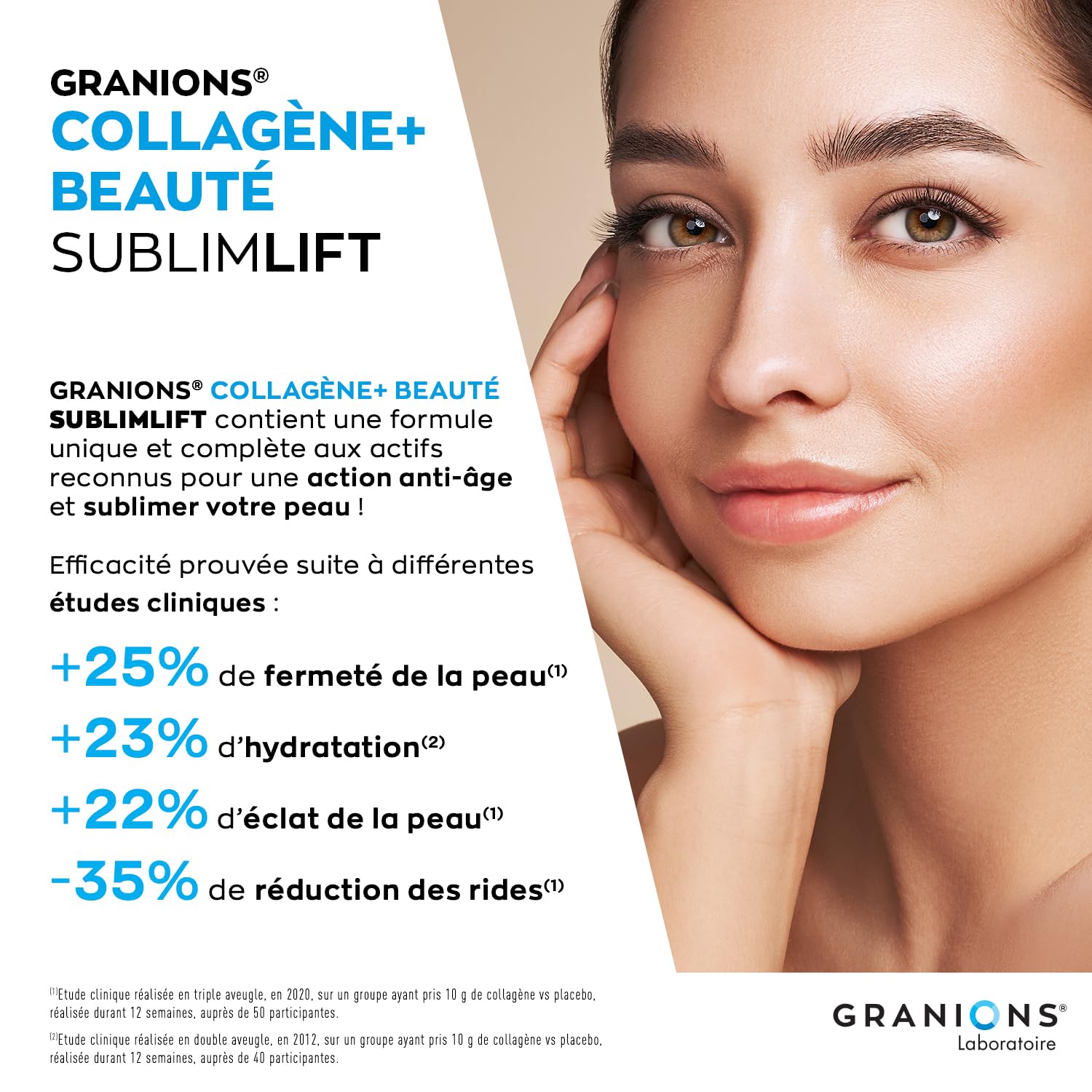 COLLAGENE MARIN BEAUTE SUBLIME LIFT GRANIONS - Collagene Marin - Acide Hyaluronique - Vitamine C - Coenzyme Q10 - Collagène - Peptide de Collagene - Goût Chocolat 300g