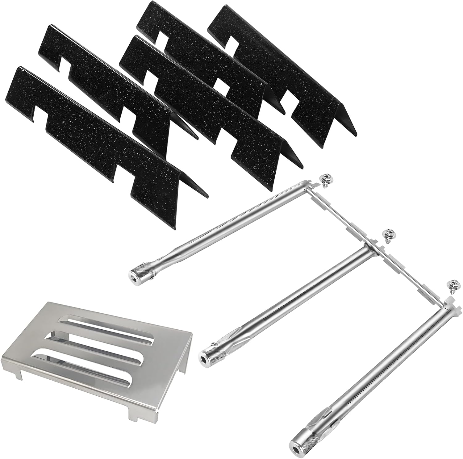 Grill Parts for Weber Spirit II & GS4 Spirit II 300 Series with Front Control Model Year 2017 and Newer, Include 67060 Heat Deflector, 15.3" Upgraded 7636 Flavor Bars, 18" 69787 Grill Burner