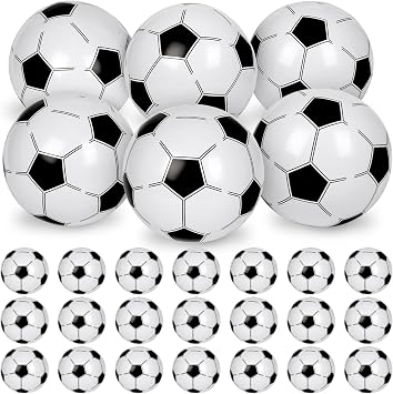 Mototo 30 Pack Soccer Inflatable Beach Balls Bulk, 16 Inch Blow up Soccer Beachballs Inflatable Balls for Indoor Outdoor Summer Beach Pool Super Bowl Themed Sport Game Decoration Birthday Party Favor