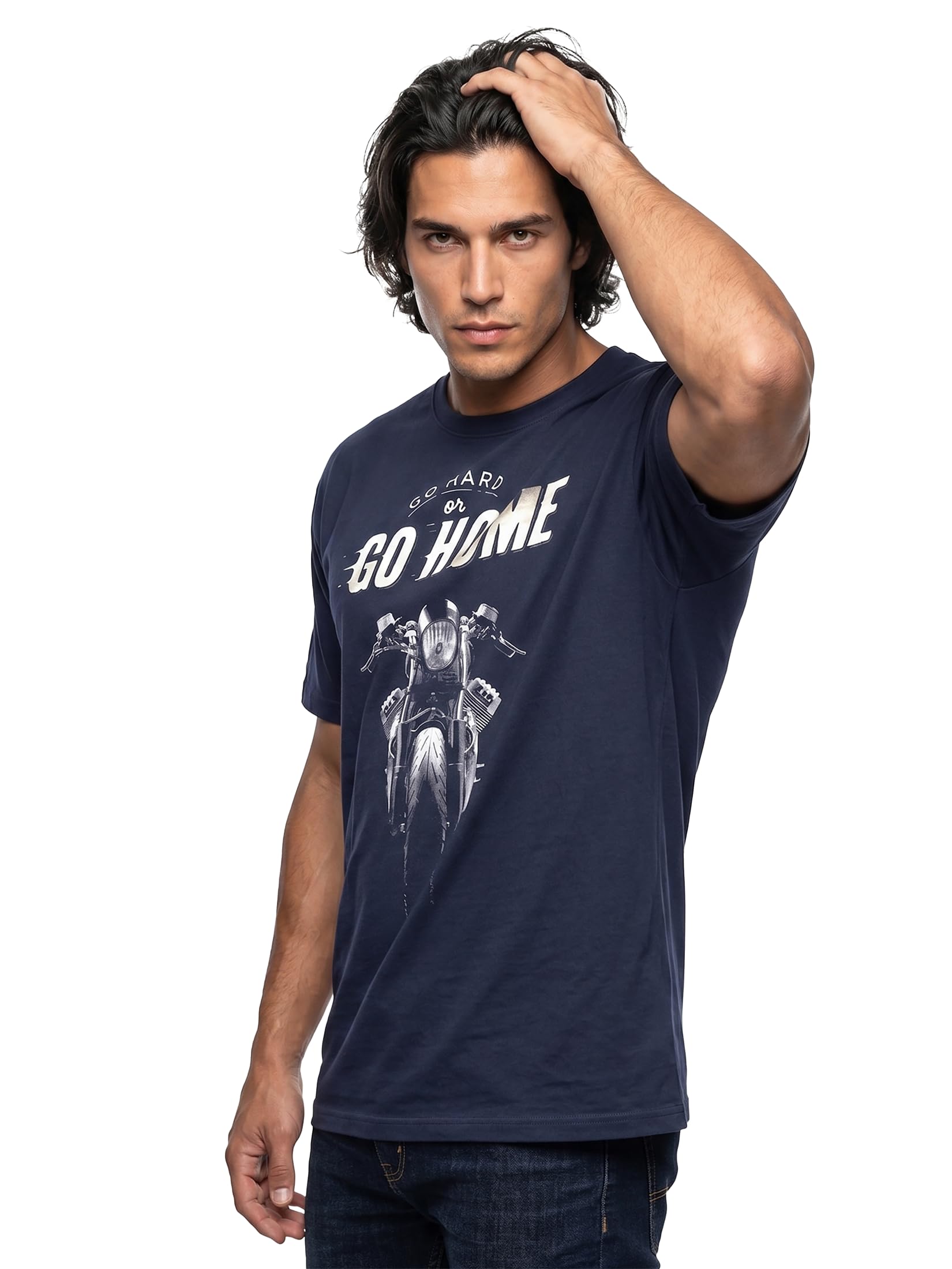 Makaya Cafe Racer Moto - T-Shirt Homme Manches Courtes