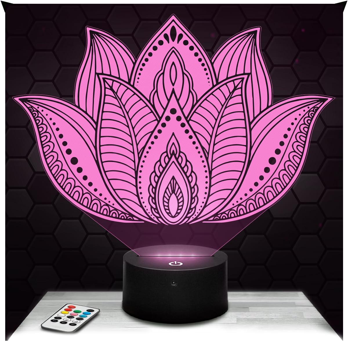 Lampephoto.fr - Lotus Flower 3D Lamp Plant Night Light 3D LED Illusion, Christmas, Gift idea Birthday boy and Girl Night Light Child or Adult Bedroom lamp, Gifts Merchandising — image 1
