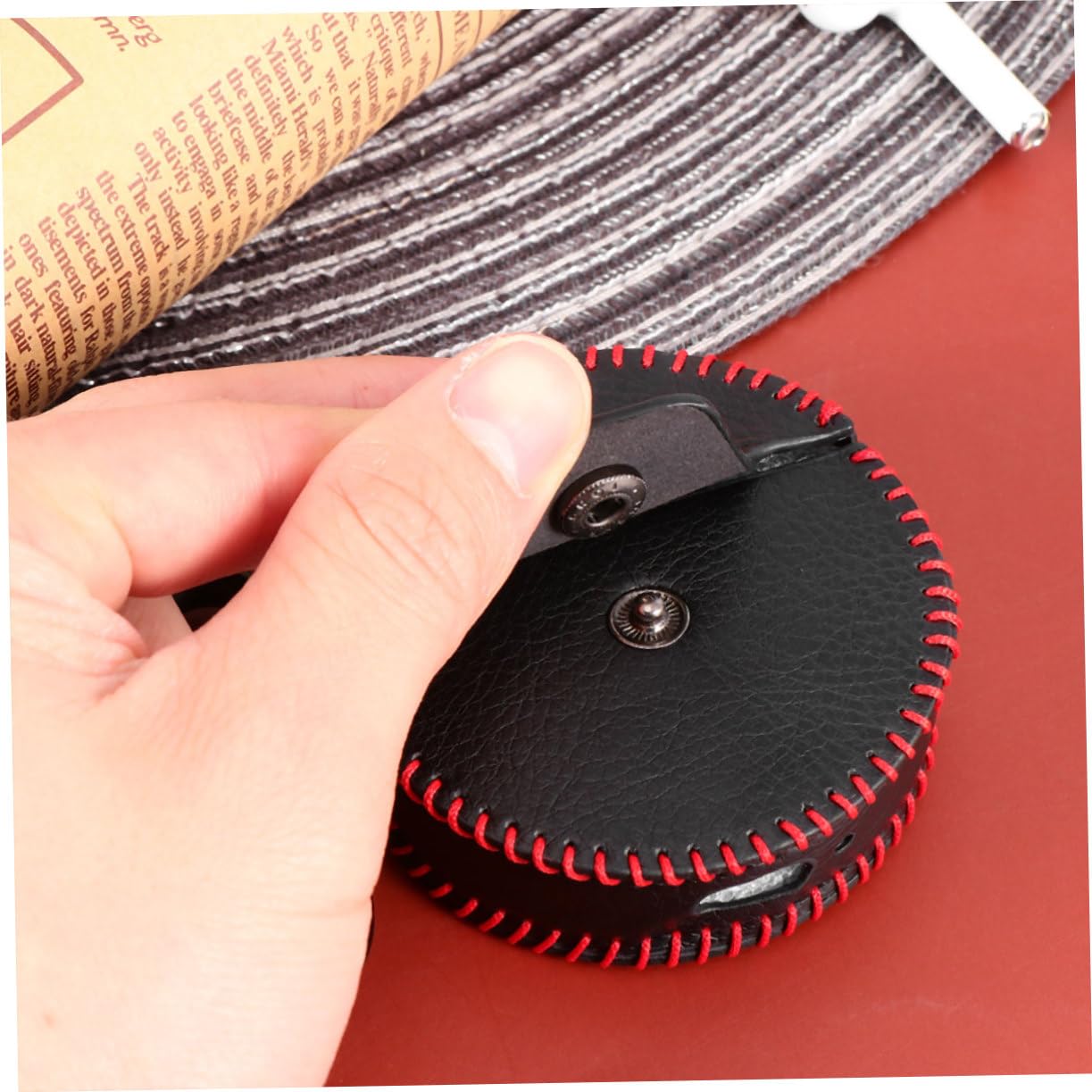 Gadpiparty 3pezzi Custodia Pelle Per Cuffie Wireless Antishock Compatibile Con Freebuds Design Vintage Protezione Da Graffi e Urti Superficie Antiscivolo Per Attività All Aperto Nero