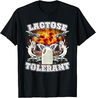 Funny Lactose Retro Pro-Dairy Apparel Unisex Adults Black Cotton Polyester T-Shirt Small
