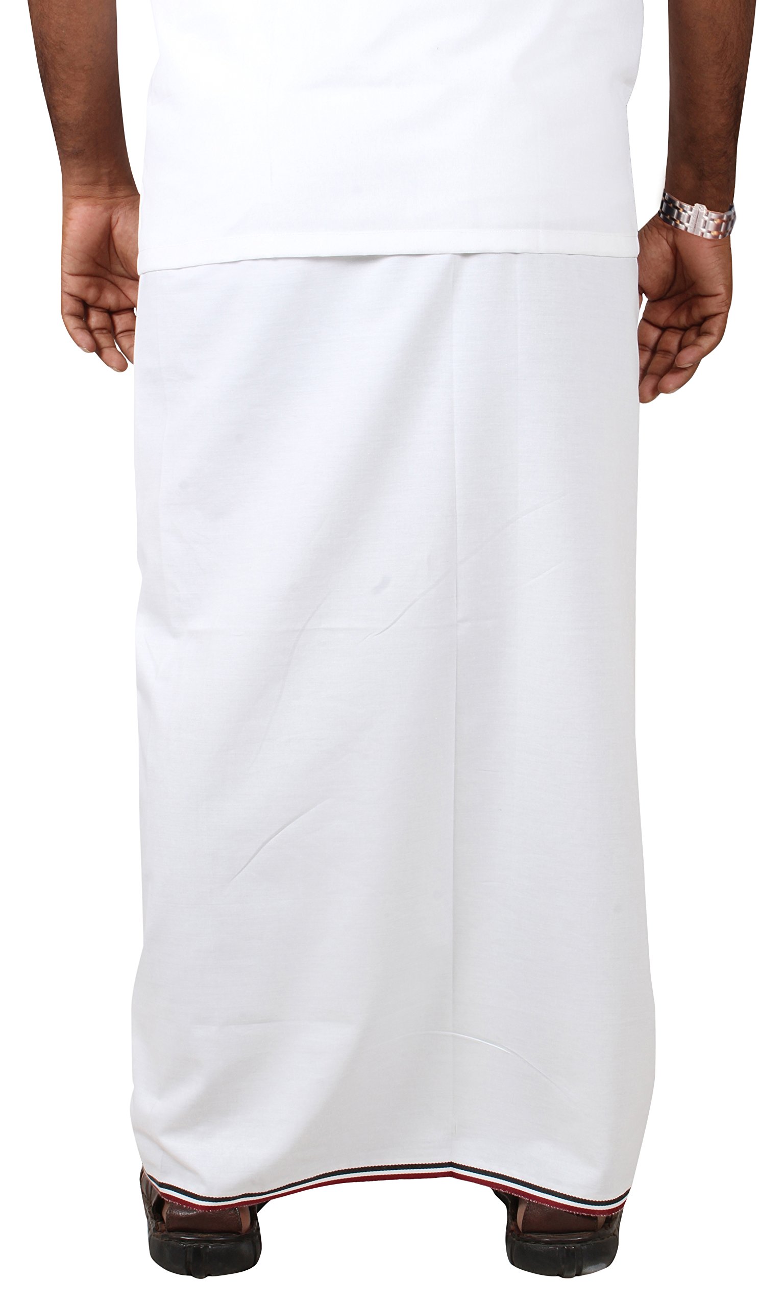 Prakasam Cotton -100% Cotton Admk Party Men's Welcro Pocket Dhoti (Size-30) Height 42 Inch